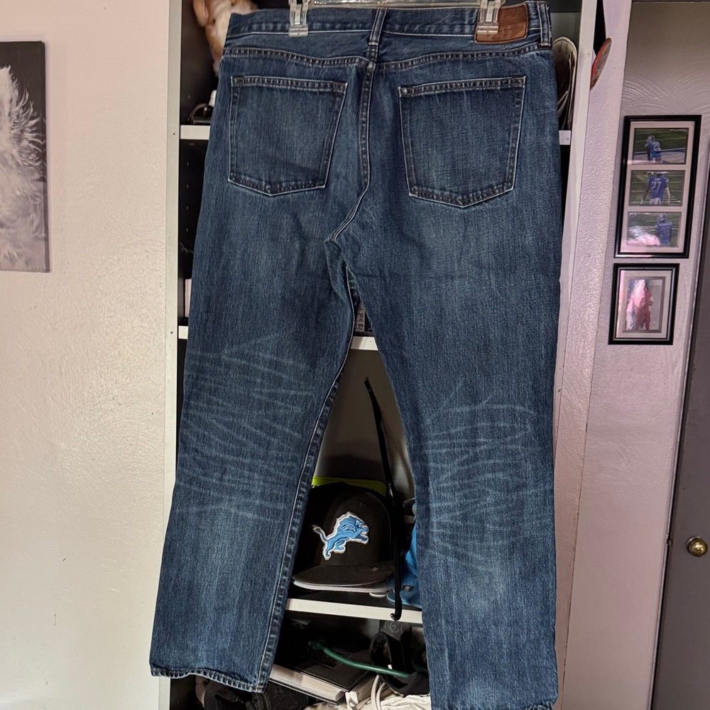 J. Crew Men's Dark Blue Straight Jeans